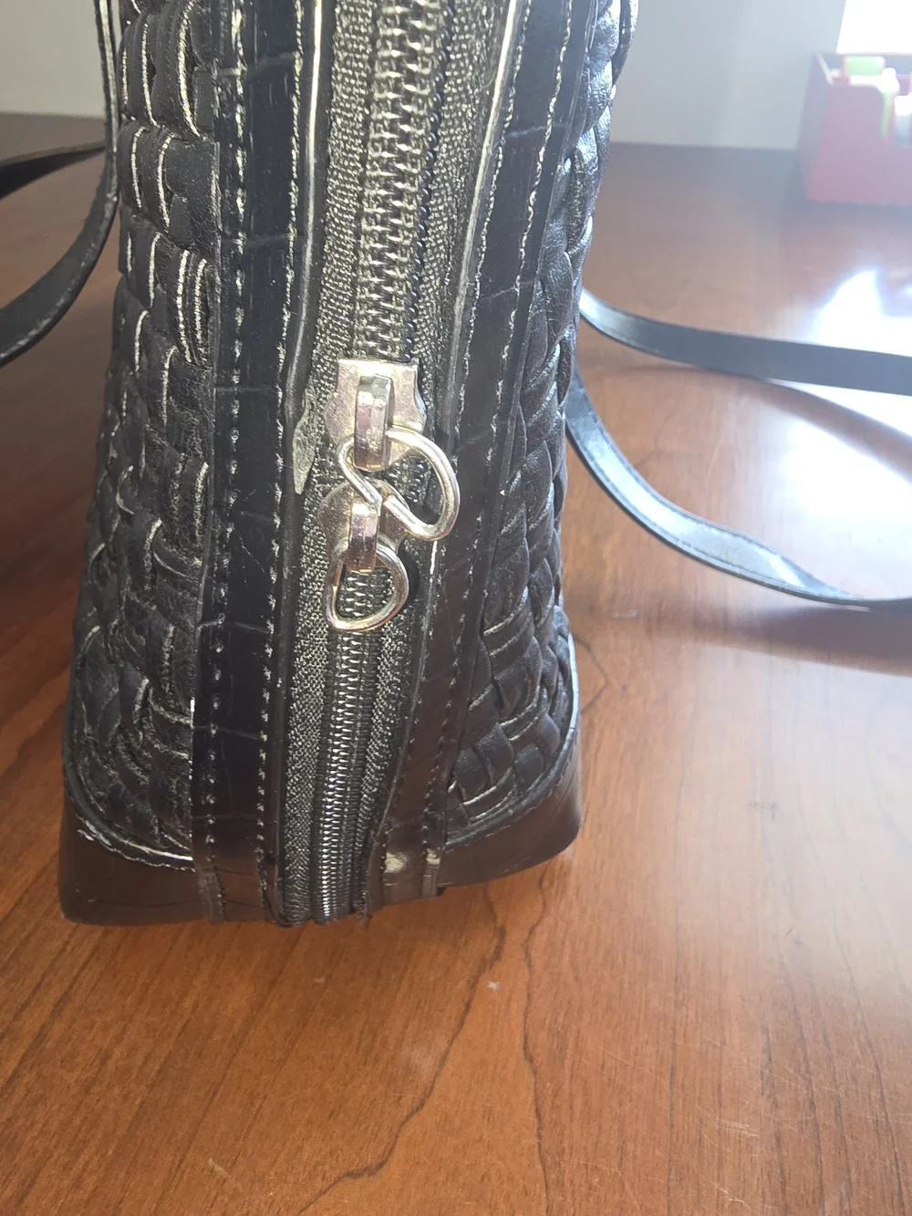🔥 Coldwater Creek Black Woven Tote Bag / Laptop Bag - Classic Women's Bag, EUC